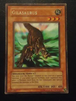 Yu-Gi-Oh! RARE CARD GILASAURUS LON-071 VINTAGE PRINT LP - Image 1