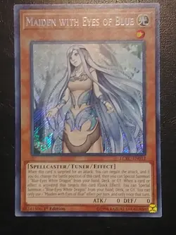 Yu-Gi-Oh! SECRET RARE HOLO CARD MAIDEN WITH EYES OF BLUE LCKC-EN012 1ST NM - Image 1