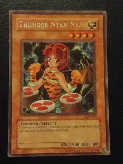 Yu-Gi-Oh! RARE CARD THUNDER NYAN NYAN LOD-059 VINTAGE PRINT LP - Image 1