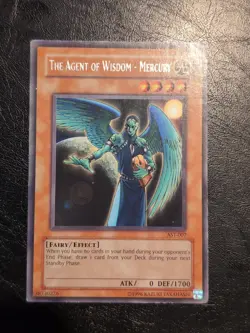 Yu-Gi-Oh! RARE CARD THE AGENT OF WISDOM MERCURY AST-007 1996 VINTAGE PRINT LP - Image 1