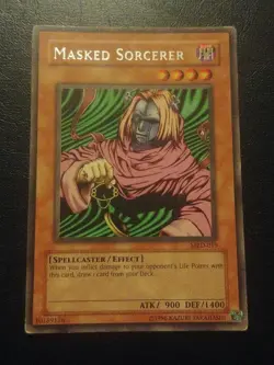 Yu-Gi-Oh! RARE CARD MASKED SORCERER MRD-019 VINTAGE PRINT LP - Image 1