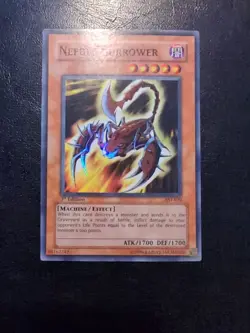 Yu-Gi-Oh! SUPER RARE HOLO CARD NEEDLE BURROWER AST-020 1ST MP - Image 1