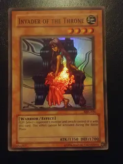 Yu-Gi-Oh! SUPER RARE HOLO CARD INVADER OF THE THRONE MRL-026 VINTAGE PRINT LP/MP - Image 1