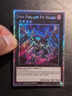 Yu-Gi-Oh! PLATINUM SECRET RARE CARD DARK REBELLION XYZ DRAGON CT12-EN002 NM/VLP - Image 3
