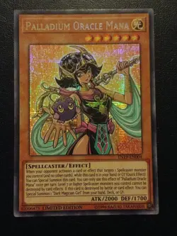 Yu-Gi-Oh! SECRET RARE HOLO CARD PALLADIUM ORACLE MANA TN19-EN004 NM - Image 1