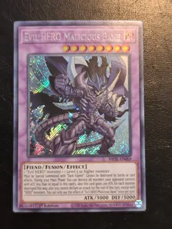Yu-Gi-Oh! SECRET RARE HOLO CARD EVIL HERO MALICIOUS BANE BROL-EN069 1ST NM - Image 1