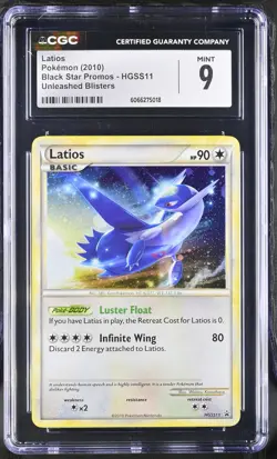 CGC 9 MINT Latios 2010 Black Star Promos HGSS11 Holo Pokemon Card - Image 1