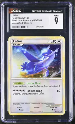 CGC 9 MINT Latios 2010 Black Star Promos HGSS11 Holo Pokemon Card - Image 1