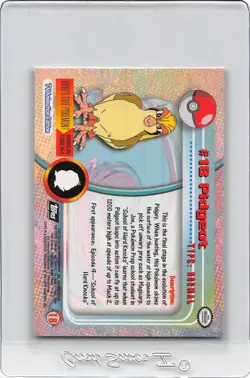 Pidgeot #18 - BLACK Logo - Non-Holo - SERIES 1 - TOPPS POKEMON CARD - NM - Image 2