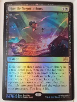 Hostile Negotiations - FOIL - The Brothers' War - Magic the Gathering MTG Nice! - Image 1