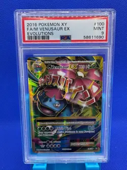 2016 POKEMON XY EVOLUTIONS #100 FULL ART/M VENUSAUR EX PSA 9 - Image 1
