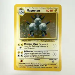 Pokemon TCG 1999 - Magneton 9/102 Base Set Holo Rare WOTC LP - Image 1
