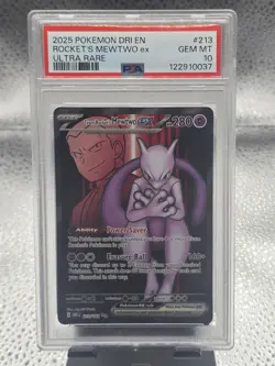 2025 Pokemon Dri En Rocket's Mewtwo Ex 213/182 Ultra Rare PSA 10 - Image 1