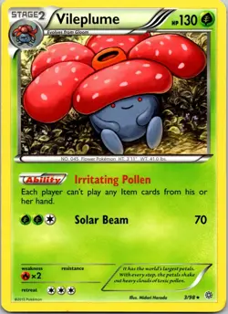 Vileplume 3/98 Pokemon TCG XY Ancient Origins Non- Holo LP- - Image 1
