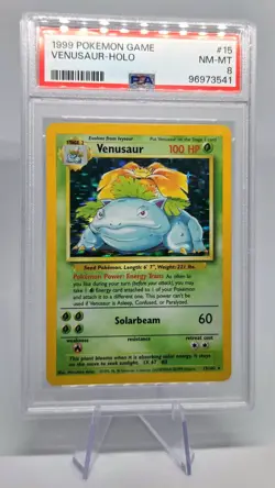 Venusaur 1999 Pokemon Base Set Holo Unlimited 15/102 PSA 8 - Image 2
