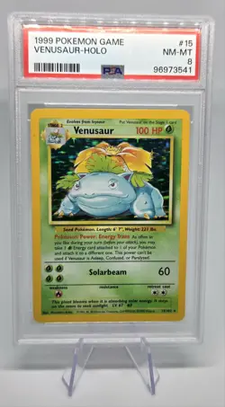 Venusaur 1999 Pokemon Base Set Holo Unlimited 15/102 PSA 8 - Image 3