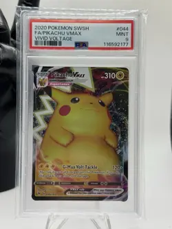 2020 POKEMON SWSH VIVID VOLTAGE Pikachu VMAX #044/185 PSA 9 MINT - Image 2