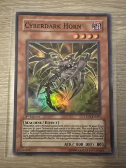 Yu-Gi-Oh Cyberdark Horn CDIP-EN001 1st Edition Super Rare Holo - Image 1