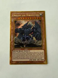 Yugioh - Obelisk the Tormentor - Gold Rare - Limited Ed - MVPC-EN001 - LP - Image 1
