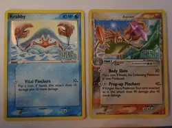 Pokemon Cards Ex Crystal Guardians Reverse Holo Stamped Krabby & Kingler - Image 1