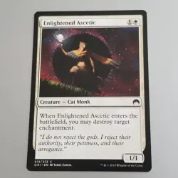 Magic: The Gathering Enlightened Ascetic Creature Cat Monk Card - Image 1