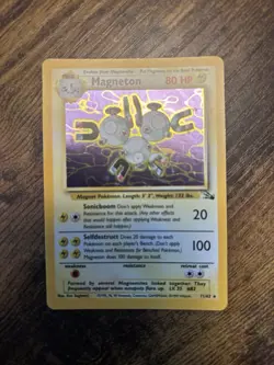 Magneton Pokemon Card Unlimited Holo Rare Fossil Set 11/62 - Image 1