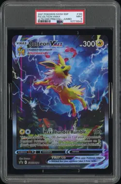 Pokemon Celebrations Collection JUMBO Jolteon Vmax #SWSH184 Promo Card PSA 9 - Image 1