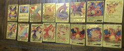 Pokemon Gold Foil 16 Card Lot Charizard V evolution VMAX Stage 2 Basic - Image 1