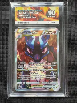Ace Grading 10 Lucario VSTAR SWSH291 Black Star Promo Pokemon Card - Image 1
