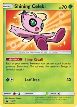 Pokemon TCG Sun & Moon Black Star Promo Shining Celebi Card #SM79 - Image 1
