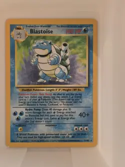 Pokemon Blastoise Base Set 002/102 Holo Rare Card Heavily Played HP - Image 1