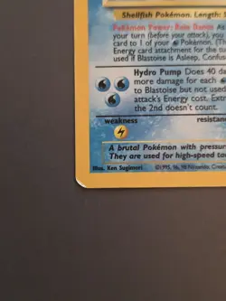 Pokemon Blastoise Base Set 002/102 Holo Rare Card Heavily Played HP - Image 2