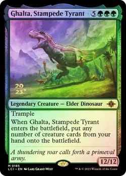 NM Promo Foil Ghalta, Stampede Tyrant, MTG, LCI, Magic the Gathering, 185 - Image 1