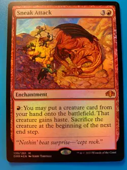 MTG 1x FOIL Sneak Attack # 139 Dominaria Remastered Magic the Gathering x1 NM - Image 1