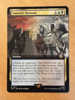 Magic the Gathering MTG Sauron's Ransom Extended Art Lord of the Rings NM - Image 1