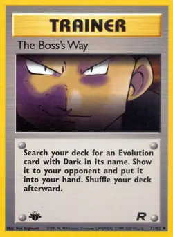 The Boss's Way - 73/82 Team Rocket - Uncommon 1st Edition EN NM Pokemon - Image 1