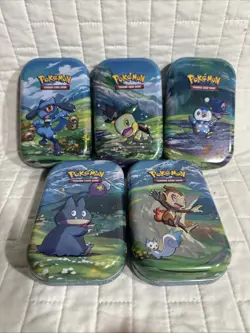 EMPTY Pokemon Mini Tin Lot Of 5 - Image 1