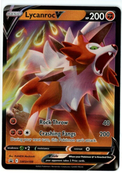Pokemon TCG Lycanroc V SWSH199 Sword & Shield Black Star Promo Ultra Rare - Image 1