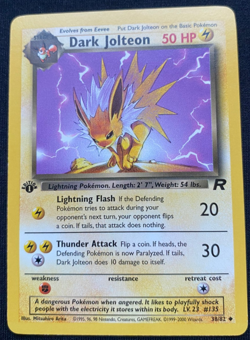 Dark Jolteon [1st Edition] #38 Pokemon Team Rocket (NM) - Image 1