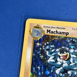 1999 Pokemon Base Set 1st Edition Shadowless Machamp 8/102 MP - Image 2