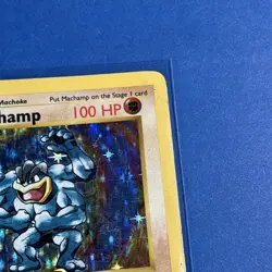 1999 Pokemon Base Set 1st Edition Shadowless Machamp 8/102 MP - Image 3