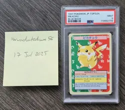 1997 Pokemon Topsun Pikachu PSA 9 NO NUMBER ERROR MINT - Image 3