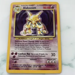 Pokemon Card Alakazam 1/102 - Base Set 80 HP 1995 RARE Near Mint Vintage - Image 1