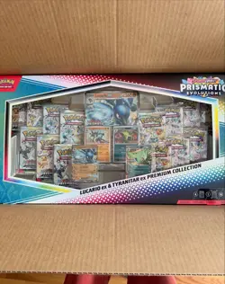 Pokemon TCG Prismatic Evolutions Lucario Ex + Tyranitar Ex Premium Collection - Image 1