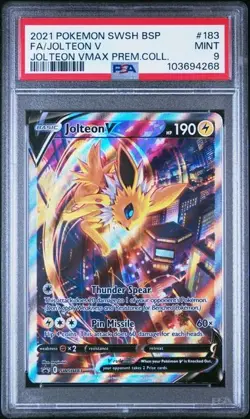 2021 POKEMON SWSH BLACK STAR PROMO #183 FA JOLTEON V PSA 9 (4268) - Image 1