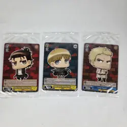 Attack on Titan Final Season Weiss Schwarz Promo Card Set Eren Armin Reiner - Image 1