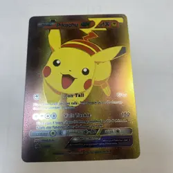 PIKACHU GX Rainbow FOIL Fan Art Card Hp130 Iron Tall 🔥🔥🔥 - Image 1
