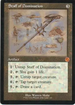 MTG: The Brothers' War: RFA: Schematic Staff of Domination: LP Condition - Image 1