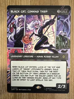 MTG - Black Cat, Cunning Thief - Borderless - SPM 222 - Non Foil - NM - Image 1
