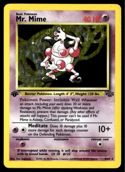 ✅ Vintage Pokemon ✅ Mr. Mime 6/64 ✅ Jungle ✅ 1st Edition ✅ WOTC ✅ INVEST ✅ 2T ✅ - Image 1